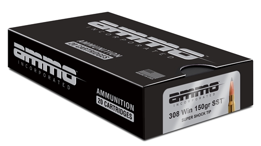 Ammo Inc Signature Hunt .308 Win Rifle Ammo - 150 Grain | Super Shock Tip | 200rd Case 308150SST-A20