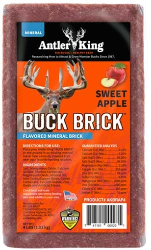 ANTLER KING KING SWEET APPLE BUCK BRICK MINERAL 4# AKBRAP4