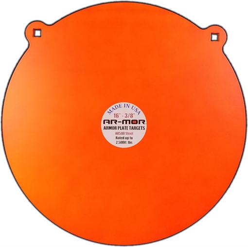 AR-MOR 16" AR500 STEEL GONG 3/8" THICK STEEL ORANGE ROUND 16TGT375