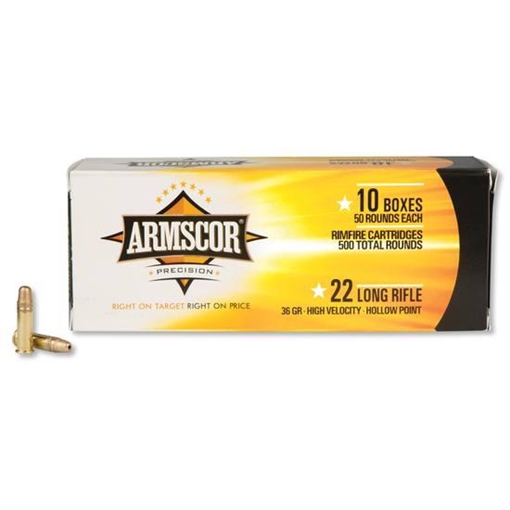 Armscor Precision 22LR 36gr High Velocity Hollow Point 50 Per Box/100 Case 50015PH