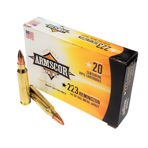 Armscor .223 Rem. Rifle Ammo - 55 Grain | Full Metal Jacket | 20rd Box FAC223-1N