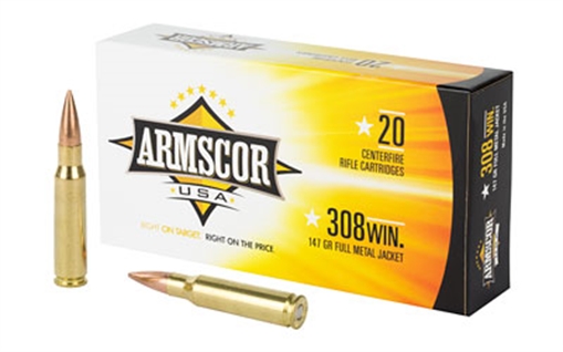 Armscor USA 308Win 147gr Full Metal Jacket 20 Per Box/10 Case FAC3081N