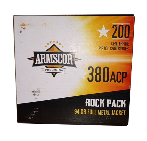 Armscor .380 ACP Pistol Ammo - 94 Grain Full Metal Jacket 200rd Box 50346