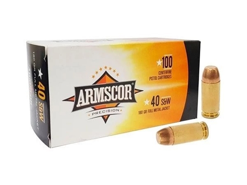 Armscor .40 S&W Pistol Ammo - 180 Grain Full Metal Jacket Philippines Mfg. 1200rd Case (12 Boxes) 50316