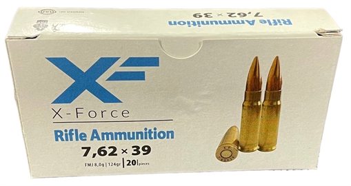 ATS X-FORCE BRASS CASE AMO 7.62X39 124GR FMJ 20RD BOX (27 BOX CASE) ATSA3XFMK21EA