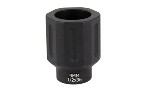 Battle Arms Development HEX FLASHCAN, Blast Diverter, 9MM, Anodized Finish Black, 1/2X36 Threaded BAD-FLASHCAN-6-1-2x36