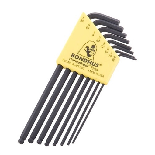 Bondhus BALLDRIVER STANDARD HEX KEY L-WRENCH (.050-5/32) 8-PIECE SET 10932