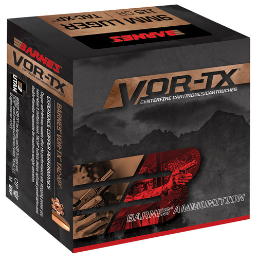Barnes Bullets VOR-TX 9mm, 115gr, XPB Hollow Point, 20rd Box