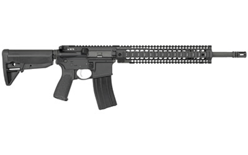 Bravo Company Model 0, Semi-automatic Rifle, 223 Remington/556NATO, 16" Barrel, 1:7 Twist, Mid-length Gas System, Anodized Finish, Black, BCM SOPMOD Stock, BCM Mod4 Charging Handle, Extractor Spring, BCM QRF 12" Picatinny Free Float Handguard, 30 Rounds, 1