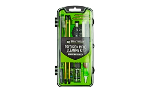 Breakthrough Clean Technologies Vision Series, Cleaning Kit, .270/ .284 Cal/ 7MM, Includes Cleaning Rod Sections, Hard Bristle Nylon Brushes, Jags, Patch Holders, Cotton Patches, Durable Aluminum Handle And Mini Bottles of Breakthrough Military-Grade Solve