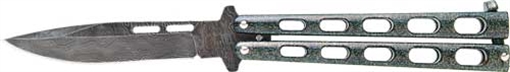 BEAR & SON BUTTERFLY KNIFE 3.38" GALAXY DAMASCUS 115GXD