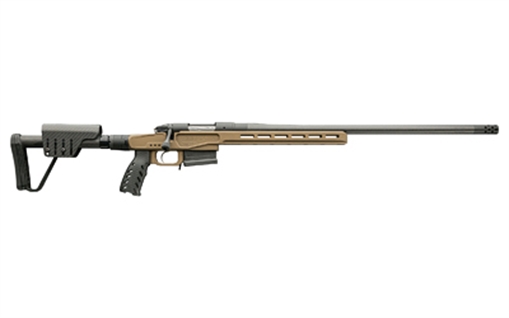 Bergara Premier Series MG Micro Lite, Bolt Action Rifle, 7MM PRC, 22" Carbon Fiber Barrel, Threaded 5/8-24, Omni Muzzle Brake, Cerakote Finish, Burnt Bronze, Magnesium Chassis Stock w/ Folder, 5 Rounds, AICS Style Detachable Magazine, Right Hand BPR37-7PRC
