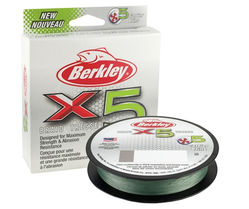 BERKLEY FISHING PRODUCTS X5 BRAID FILLER SPOOL LOW-VIS GREEN 30/10 1486716