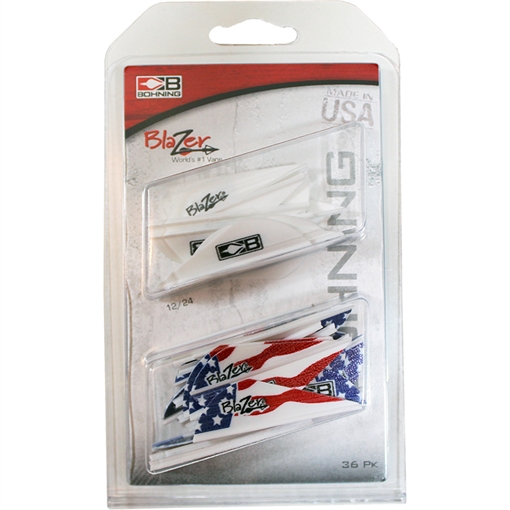 Bohning Bohning Blazer Vane Combo White/American Flag 36 pk. 101050WH/AF
