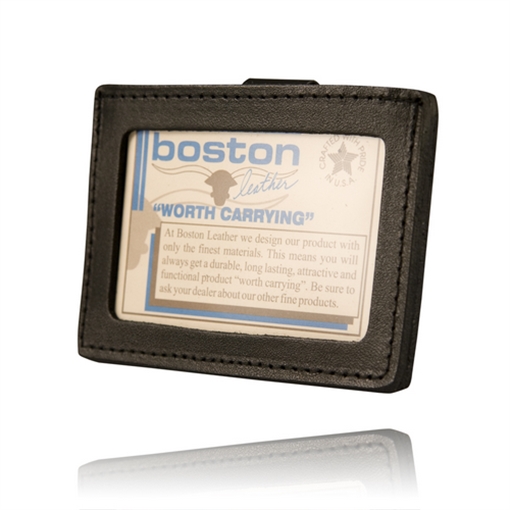 Boston Leather Clip-On Horizontal Id Holder 5983-1