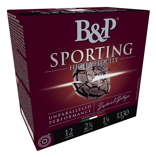Baschieri & Pellagri B&P Sporting Clay HV Shotgun Loads 12 ga. 2.75 in. 1 1/8 oz. 1330 FPS 8 Shot 25 rd. 12B8SCH8