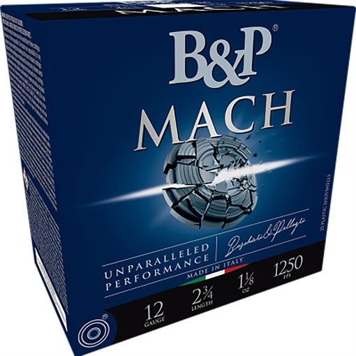 Baschieri & Pellagri B&P F2 Mach Shotgun Loads 12 ga. 2.75 in. 1 oz. 1300 FPS 8 Shot 25 rd. 12B1F2H8