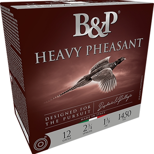 Baschieri & Pellagri B&P Heavy Pheasant Shotgun Loads 12 ga. 2.75 in. 1 3/8 oz. 1450 FPS 5 Shot 25 rd. 12B38H5