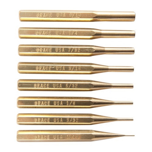 Grace Usa BRASS PIN PUNCH SET, 8 PC PS-8