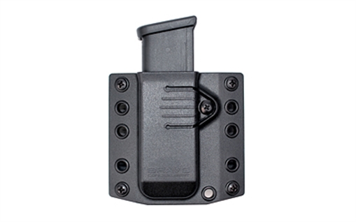 Bravo Concealment Magazine Pouch, Single, 1.5" Belt Loops, Size Small, Fits Glock 43 and M&P Shield Magazines, Ambidextrous, Polymer, Black BC60-1001 BC60-1001S