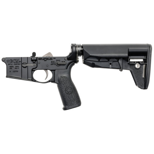 Bravo Company, Complete Lower Receiver, AR-15, Multi Caliber, Anodized Finish, Black, BCM MK2 Recoil Mitigation System, BCM SOPMOD 2 Widebody Stock, 7075 T6 Aluminum, Factory Cosmetic Blem