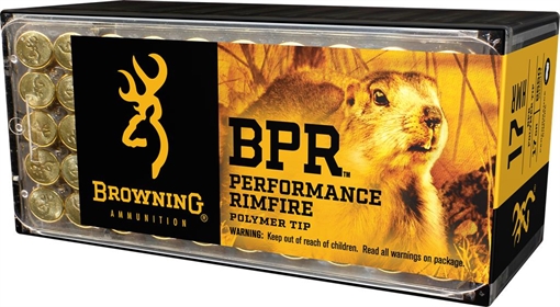 Browning Ammo BPR Performance Rimfire 17HMR 17gr Polymer Tip 50 Per Box/20 Case B195117050