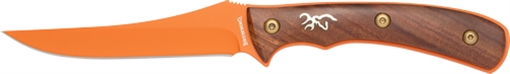 BROWNING KNIFE UNION BLUFF FXD 4.25" ORANGE/WOOD W/LTHR SHTH* 3220532