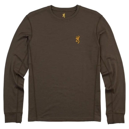 Browning Merino Crew Long Sleeve Shirt Major Brown L 3010949803