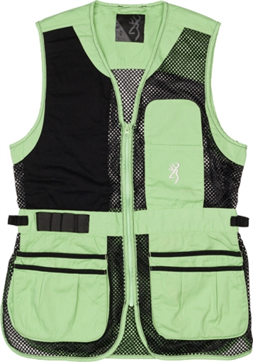 BROWNING MESH SHOOTING VEST R- HAND WOMEN'S SM BLACK/NEOMINT 3050694401