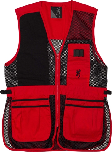 BROWNING MESH SHOOTING VEST R-HAND XL BLACK/RED TRIM 3050267104
