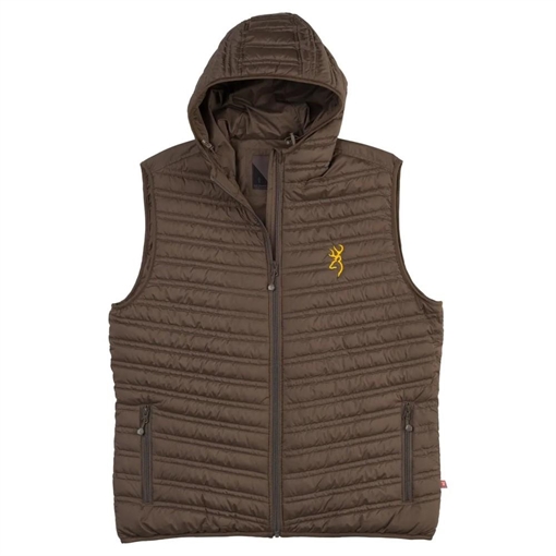 Browning Packable Puffer Hooded Vest Major Brown M 3053089802