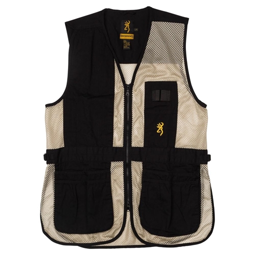 Browning Trapper Creek Mesh Shooting Vest Black and Tan M 3050268902