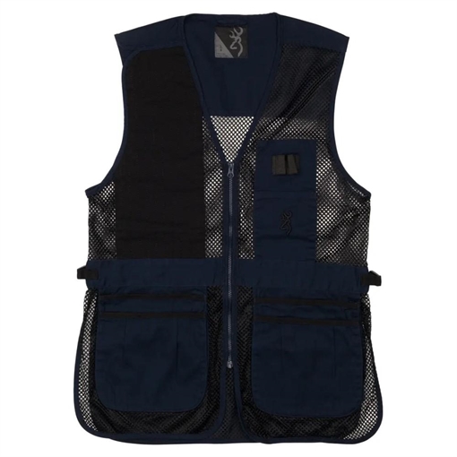 Browning Trapper Creek Mesh Shooting Vest Navy and Black L 3050269503