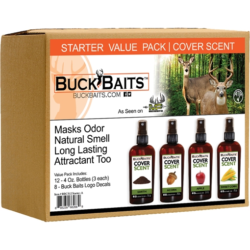 Buck Baits Buck Baits Cover Scent Starter Kit Earth/Acorn/ Apple/ Corn 3 oz. ea. BBCS12STARTER-A