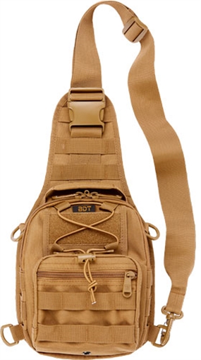 BULLDOG CASES BDT X-SMALL SLING BAG` W/MOLLE WEBBING TAN BDT407T
