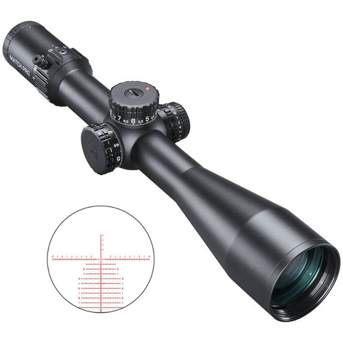 Bushnell Match Pro ED Black 5-30x56mm 34mm Tube, Illuminated Red Floating Center Dot DM2 2/10 Grid Style Reticle
