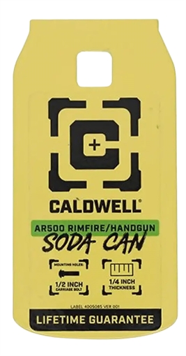 Caldwell Rimfire/Handgun Yellow AR500 Steel Soda Can 1/4" Thick 4002314
