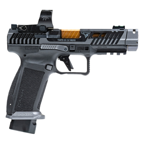 Canik Taran Tactical Combat Smoke Optic Package 9mm, 4.6 Compensated Barrel, MeCanik MO3 Red Dot, Smoke/Bronze Finish, 18rd