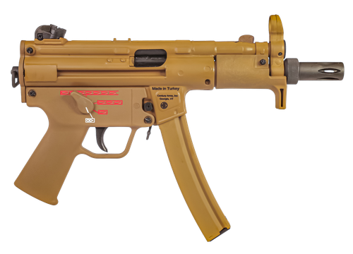 Century AP5 MP5K RAL8000 9mm 5.8" Barrel, FDE Cerakote, 30 rd Mag, Beautifully Made in the MKE Factory