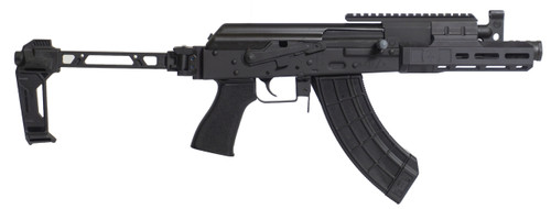 Century Tactical Draco, AK Style , Full Size, 7.62X39, 7.5" Barrel,, Black, Polymer Grip, Strike Bi-FoldingBrace, Integraded Rear Sight, Adjustable Front Sight, Manual Safety, 30rd, 1 Magazine