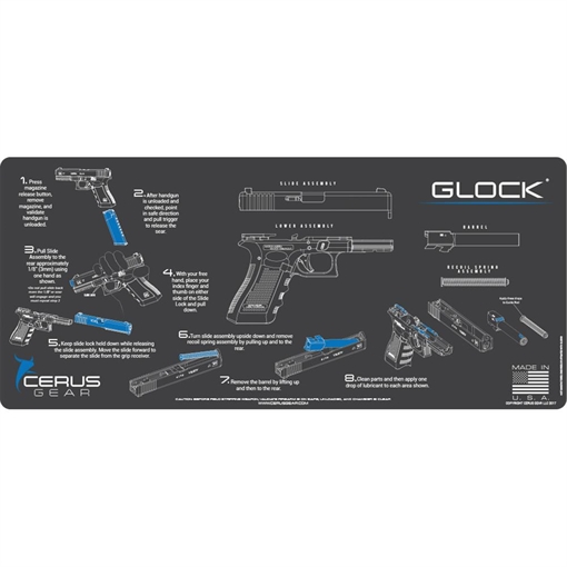 Cerus Gear 12x27 Glock Instructional Promat - Gray IM-GLK-INS-GRY