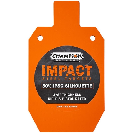 Champion Impact Steel Silhouette Target 50% IPSC Rifle Rated Orange 44921C