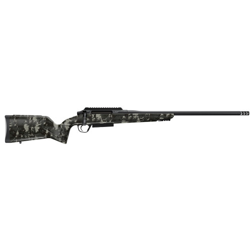 Christensen Evoke Hunter 7mm PRC, 22" Threaded Barrel, Multi-Tone Green Camo, Hybrid Hunter Stock, Black Rec, 4rd