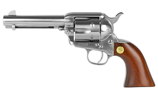Cimarron Model P, Stainless Frontier, Single Action Only, 45LC, 4.75" Barrel, Steel, Stainless Finish, Wood Grips, Fixed Sights, 6 Rounds MP4500