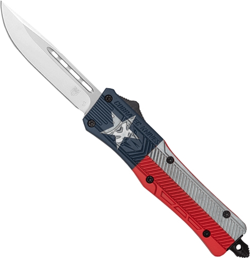 COBRATEC MEDIUM CTK1 OTF TEXAS STATE FLAG CRKTE 3" DROP POINT MTXCTK1MDNS