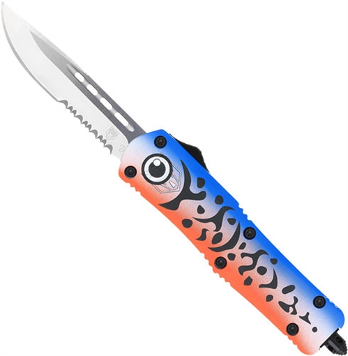 COBRATEC MEDIUM FS3 OTF BLUE LURE 3" DROP POINT SERRATED SS MFLBLUFS3DS