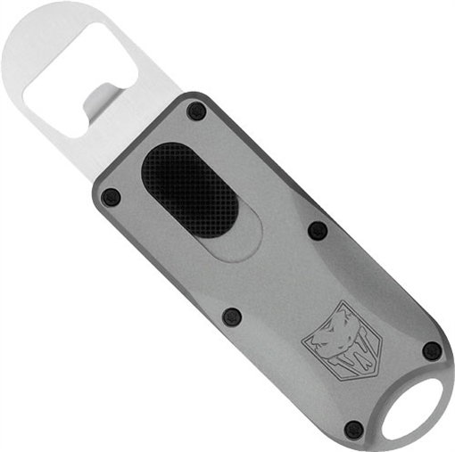 COBRATEC OTF BOTTLE OPENER GREY 4.62" OAL W/LANYARD LOOP CTOTFBOGRY