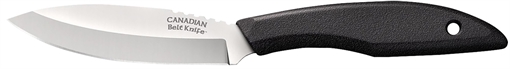 Cold Steel CS Canadian Belt 4" Fixed Drop Point Plain Cryo Quenched 4116 SS Blade, 4.50" Black Textured Polypropylene Handle CS 20CBL