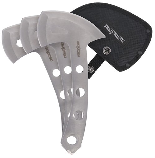 Cold Steel Throwing Axes 5" Plain 420 Stainless Steel Blade Set of 3 CSTH50AX3PK