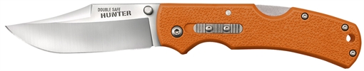 Cold Steel CS Double Safe Hunter 3.50" Folding Clip Point Plain Satin 8Cr13MoV SS Blade, 4.88" Blaze Orange Textured GFN Handle CS 23JBZ